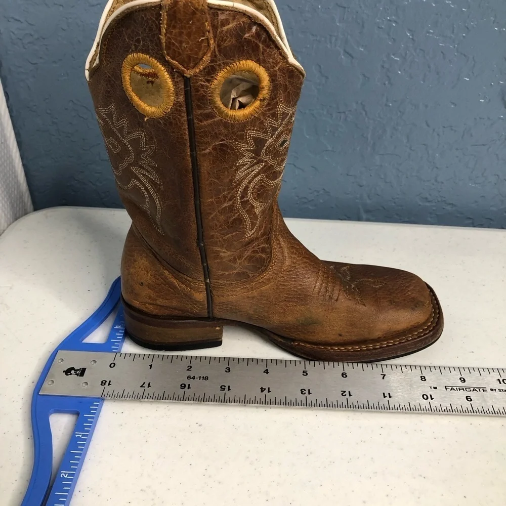 Veronica Palomino Castro kids size 13 western leather boots/035-20 2887/ brown